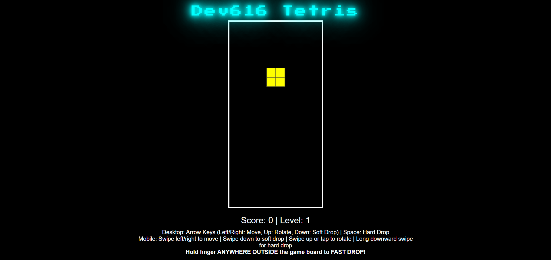 Dev616 Tetris Screenshot